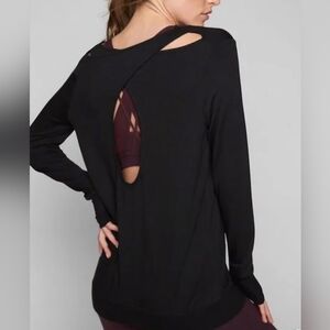 Athleta Long Sleeve Top With Criss Cross Back